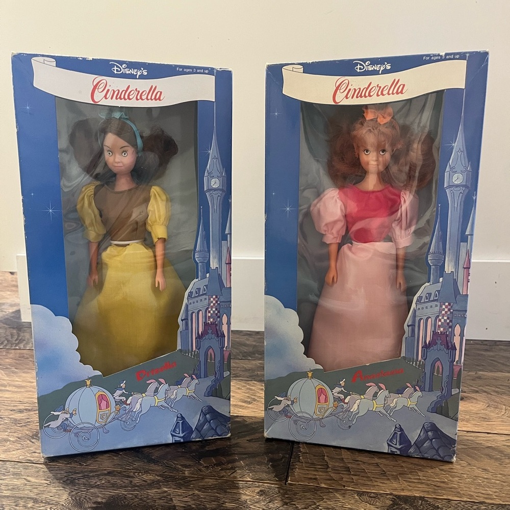 Disney Cinderella The Step Sisters Drizella & Anastasia Dolls by Biko - Picture 2 of 3